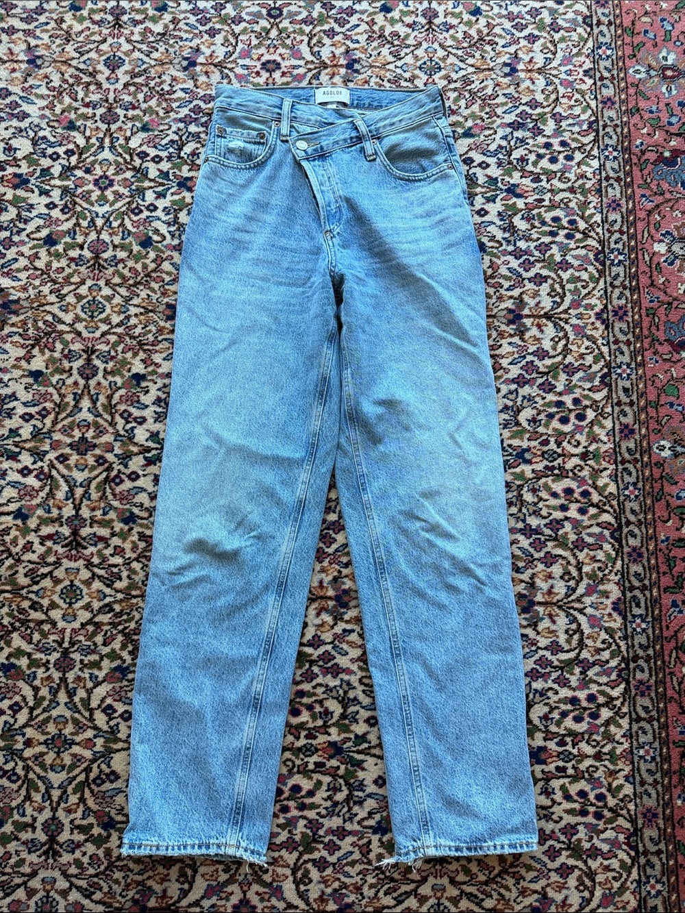 AGOLDE Criss Cross Light Blue Classic Straight Jeans